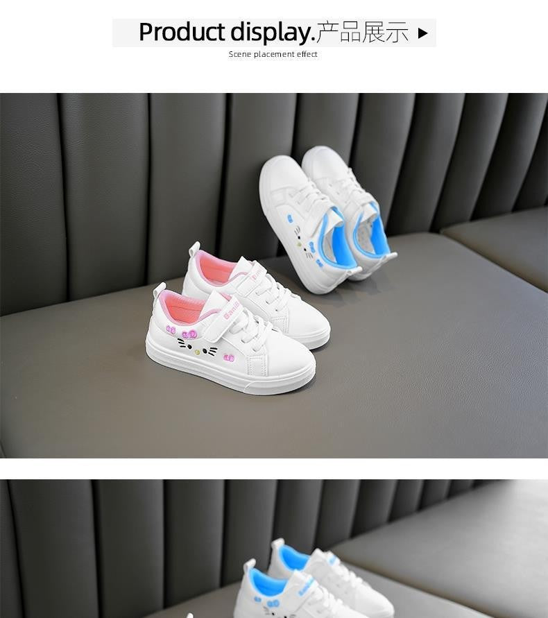 Kids White Sneakers 2025 Fall Slip Resistant Durable Spring Autumn Shoes for Girls 4-16 Years Old Fashion Casual Sports Shoes