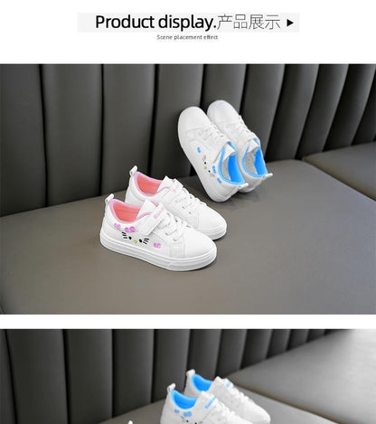 Kids White Sneakers 2025 Fall Slip Resistant Durable Spring Autumn Shoes for Girls 4-16 Years Old Fashion Casual Sports Shoes