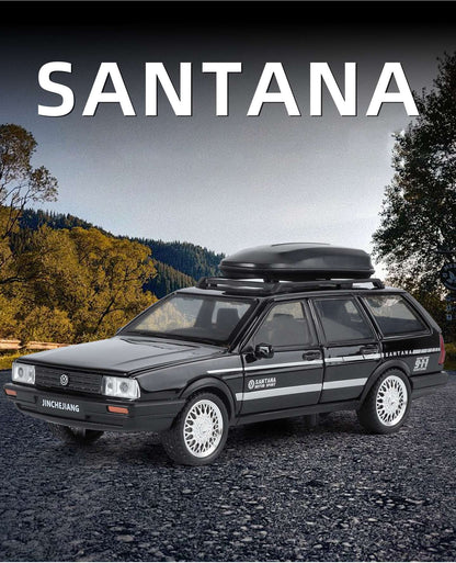 Miniatura Santana Quantum VolksWagenwerk Escala 1:32 em Liga Metálica, Decoração de Carro, Presente Criativo para Amigos, Brinquedo com Som e Luz