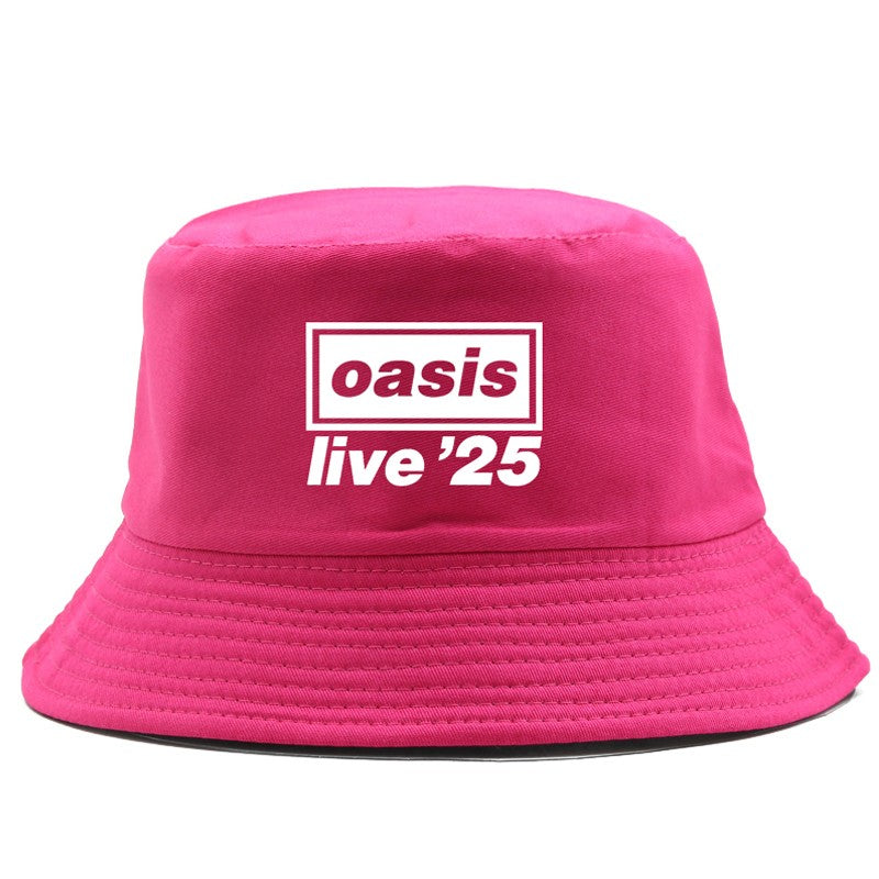 OASIS New 2025 Printed Cotton Bucket Hat Men Women Party Music Outdoor Fashion Panama Fisherman Hat Sun Beach Hat Wholesale