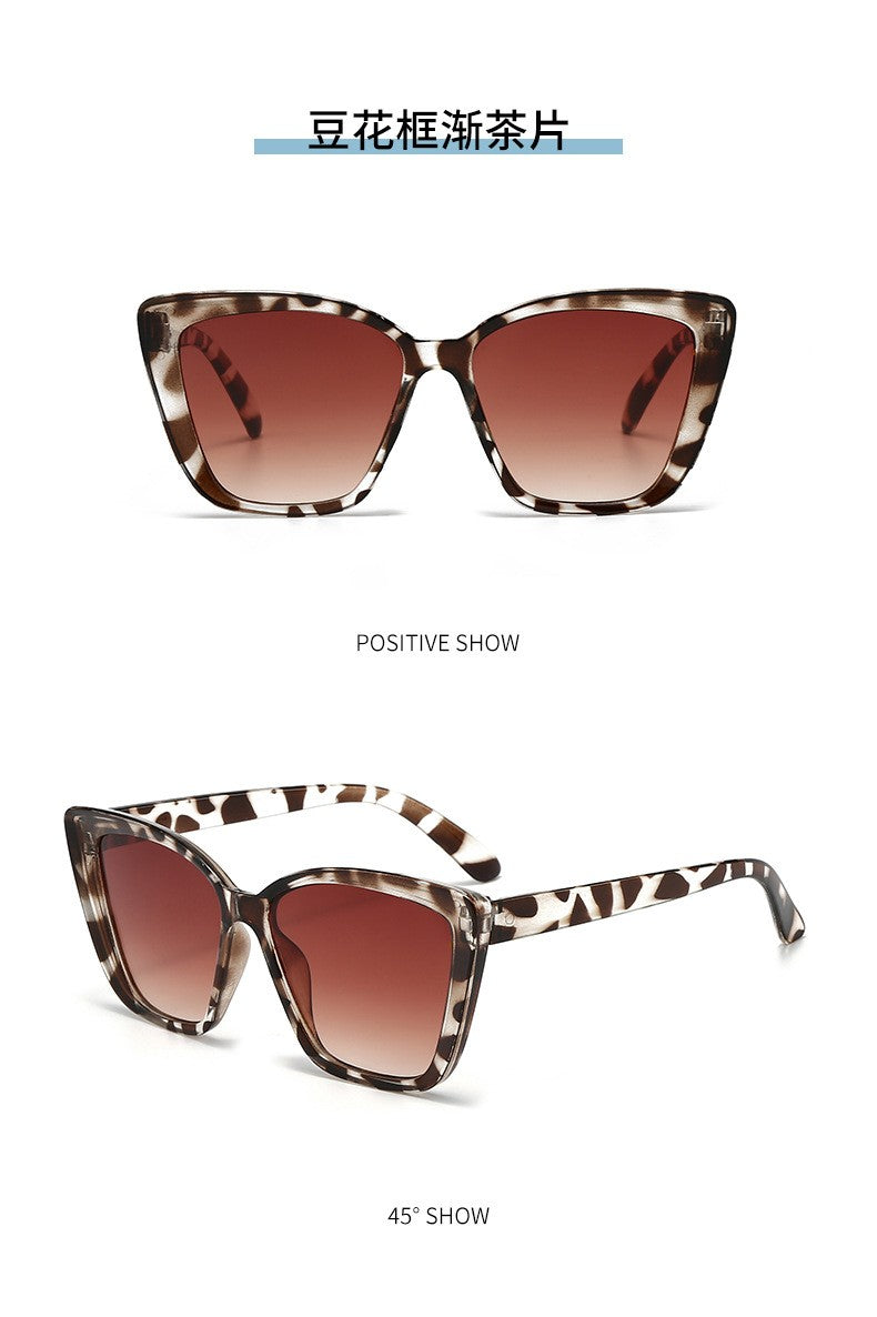 Fashion Street Trend Cat Eye Sunglasses Women Leopard Square Frame Sun Glasses UV400 Lady Brand Designer Eyewear ????? ??? ?????