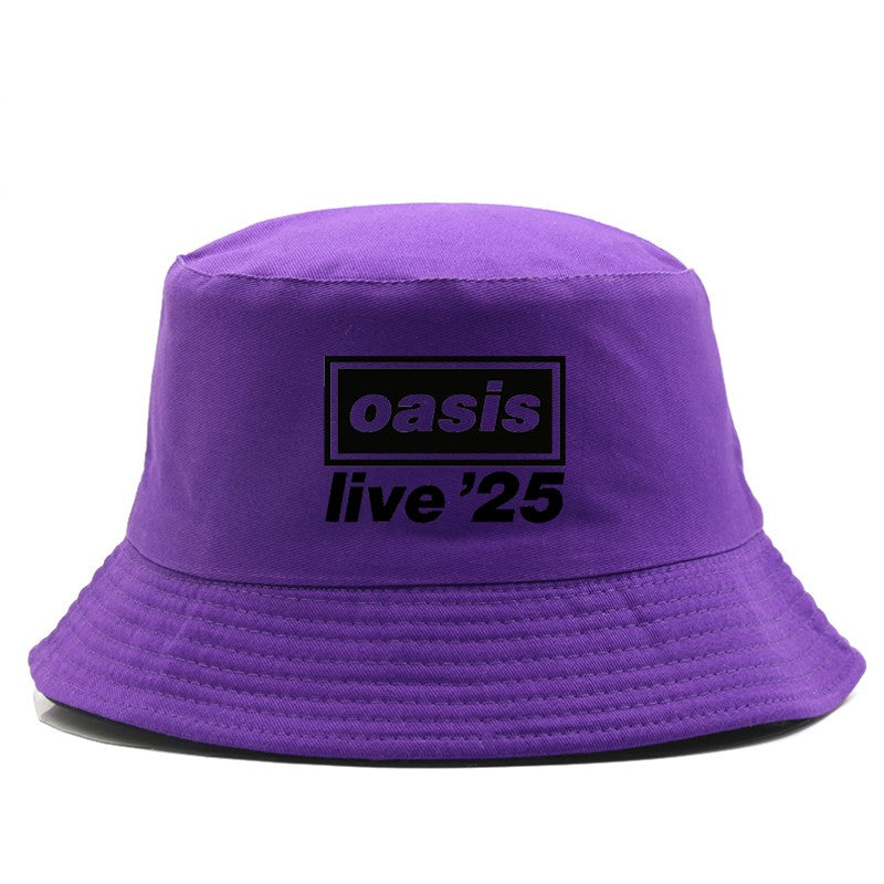 OASIS New 2025 Printed Cotton Bucket Hat Men Women Party Music Outdoor Fashion Panama Fisherman Hat Sun Beach Hat Wholesale