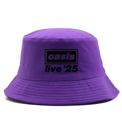 OASIS New 2025 Printed Cotton Bucket Hat Men Women Party Music Outdoor Fashion Panama Fisherman Hat Sun Beach Hat Wholesale