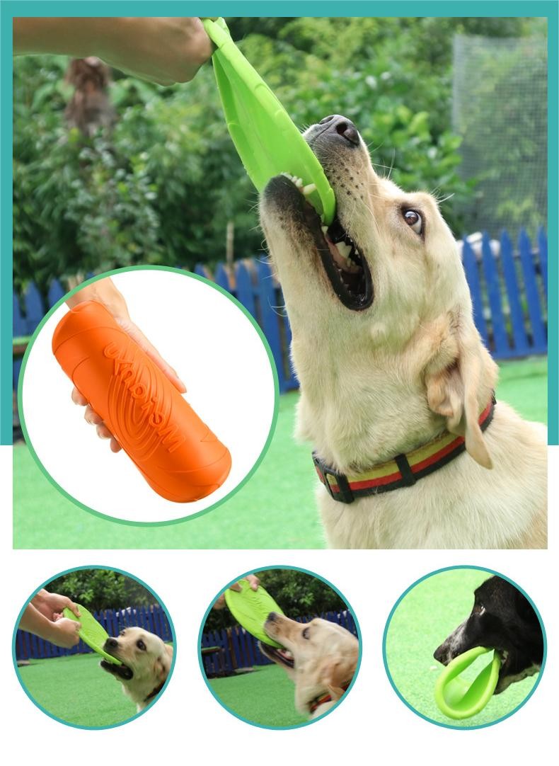 OUZEY Brinquedos de Disco Voador Resistente à Mordida para Cães, Brinquedos Multifuncionais para Treinamento de Filhotes, Jogos Interativos ao Ar Livre, Produtos para Cães de Estimação