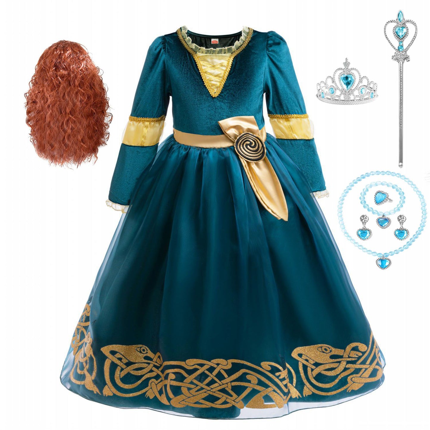 Princess Merida Dress Cosplay Brave Stage Performance Clothes  Cosplay Halloween Carnival Party Apparel Birthday Gift