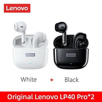 Fone de Ouvido TWS Original Lenovo LP40 Pro 100% Sem Fio Bluetooth 5.1 Esportivo com Redução de Ruído Controle de Toque 250mAh Novo 2022