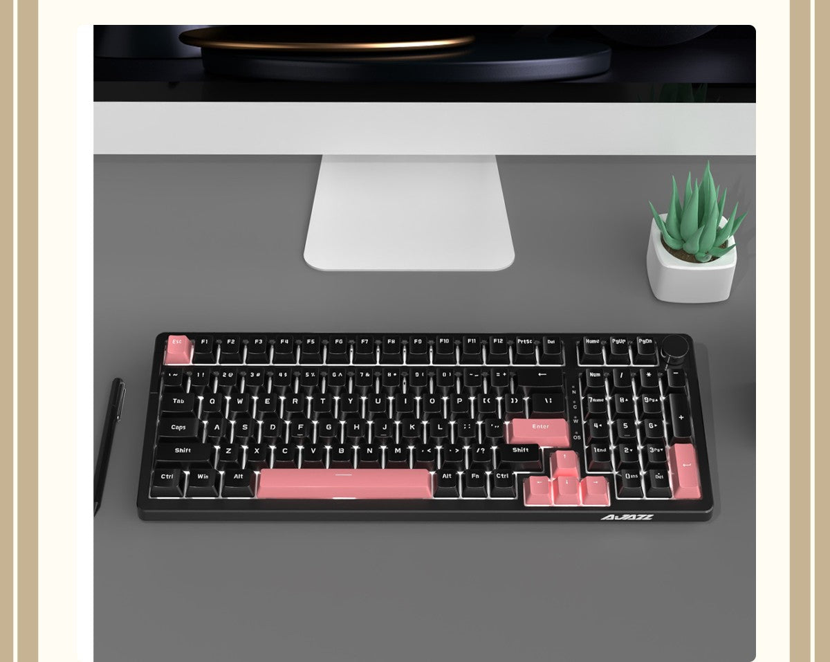 Teclado Mecânico com Fio Ajazz AK992, Layout Completo de 98 Teclas, Hot-Swap, Teclado USB para Jogos, Botão de Tecla Multimídia para Desktop PC Laptop
