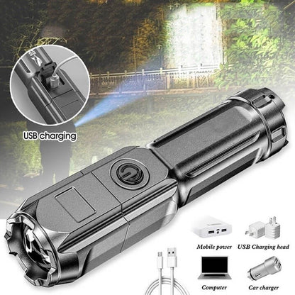 Powerful LED Flashlight Rechargeable USB 18650 Waterproof Zoom Fishing Hunting Camping  Tactical Flashlight LED