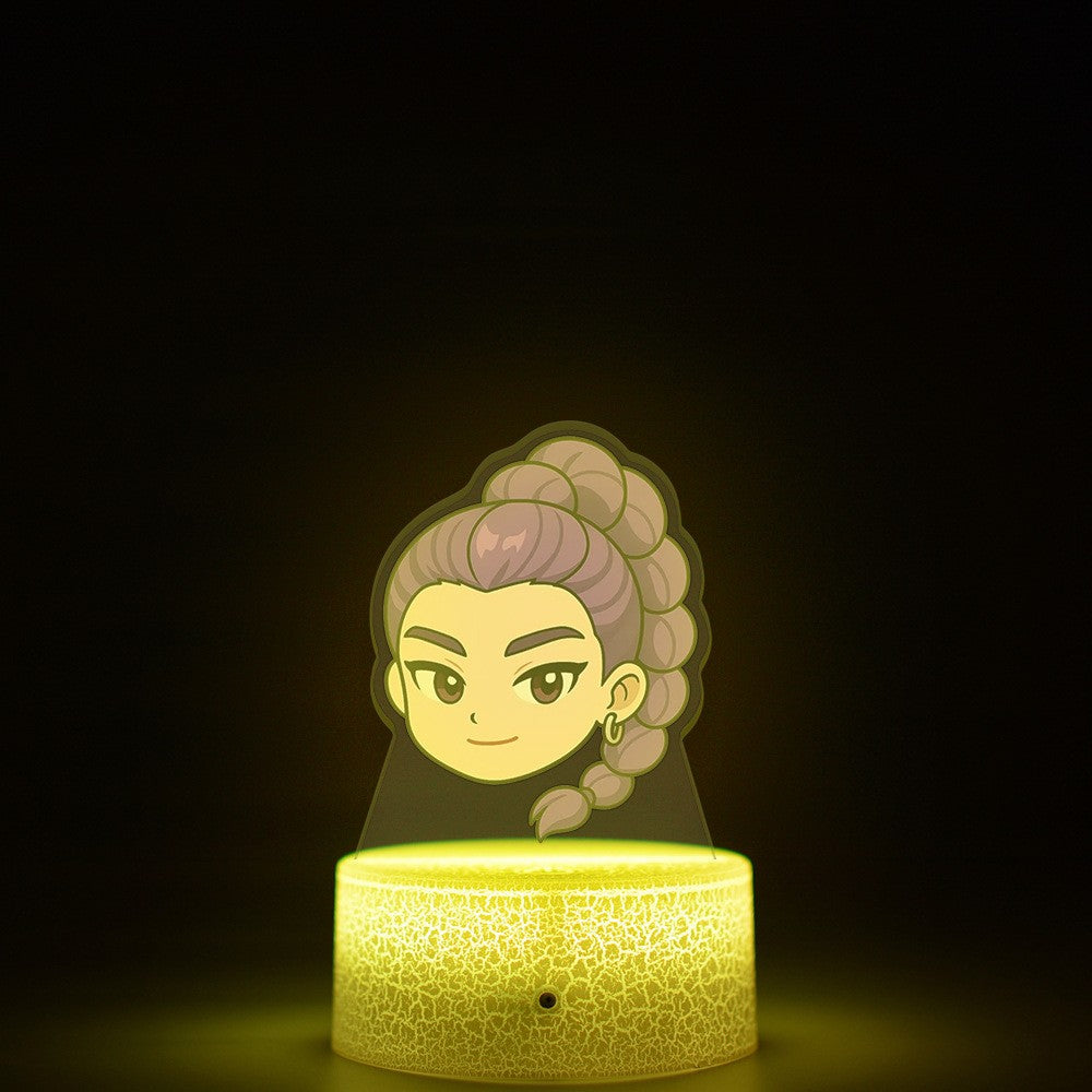 KPop K-POP Demon Hunters Kawaii Zoe Mira Rumi Saja Boys Superstar Monochrome Light Remote Control 16 Color Light Night Light