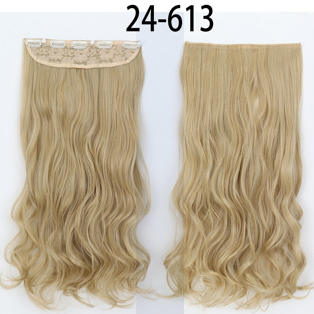 Apliques de Cabelo Sintético Liso Comprido de 5 Clipes 22'' Fibra de Alta Resistência ao Calor Preto Castanho Loiro