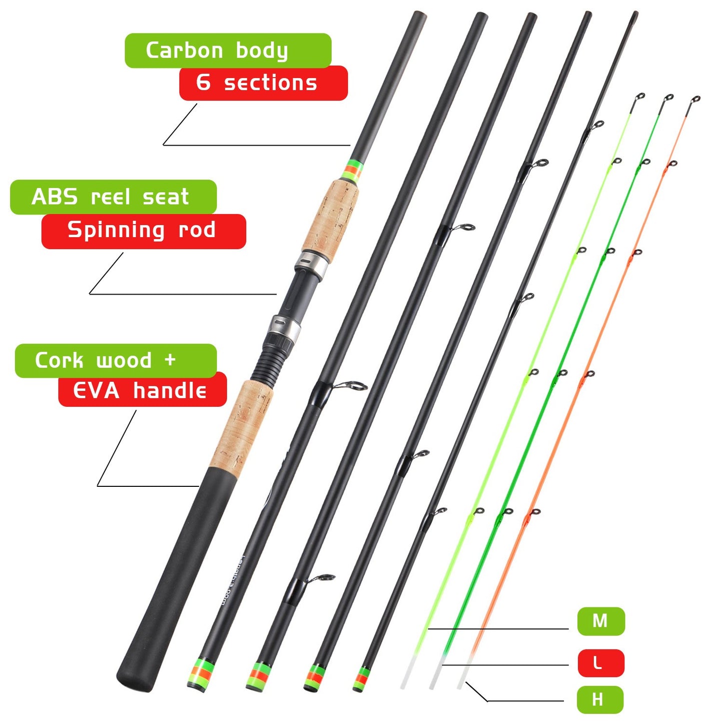 Varas de pesca Sougayilang Feeder ultraleves de fibra de carbono para pesca de carpa com tração máxima de 15 kg com potência L M H para pesca de robalos, carpas e trutas