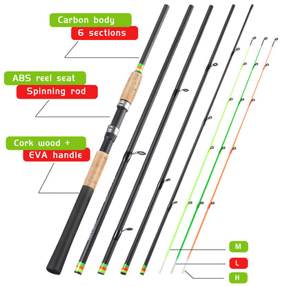 Varas de pesca Sougayilang Feeder ultraleves de fibra de carbono para pesca de carpa com tração máxima de 15 kg com potência L M H para pesca de robalos, carpas e trutas
