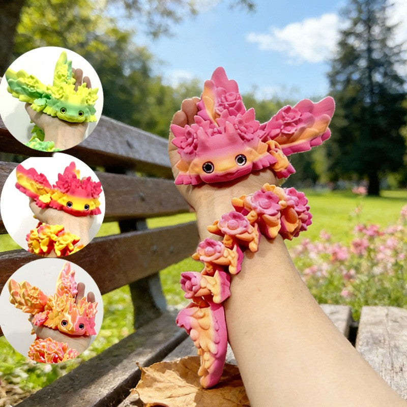 3D Print Toy Salamander Dragon Desktop Ornament 3D Print Animals Home Office Crafts Print Character Action Figure Christmas Gift