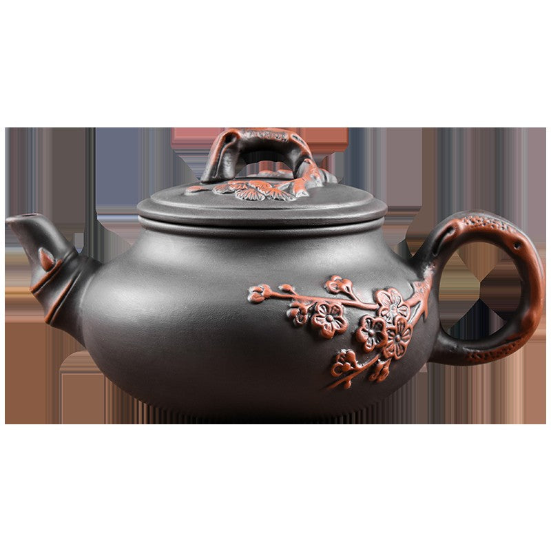 Conjunto de Bule e Xícaras de Chá Yixing em Argila Roxa, Grande Capacidade, Bule de Ameixeira em Argila, Conjunto de Chá Kung Fu