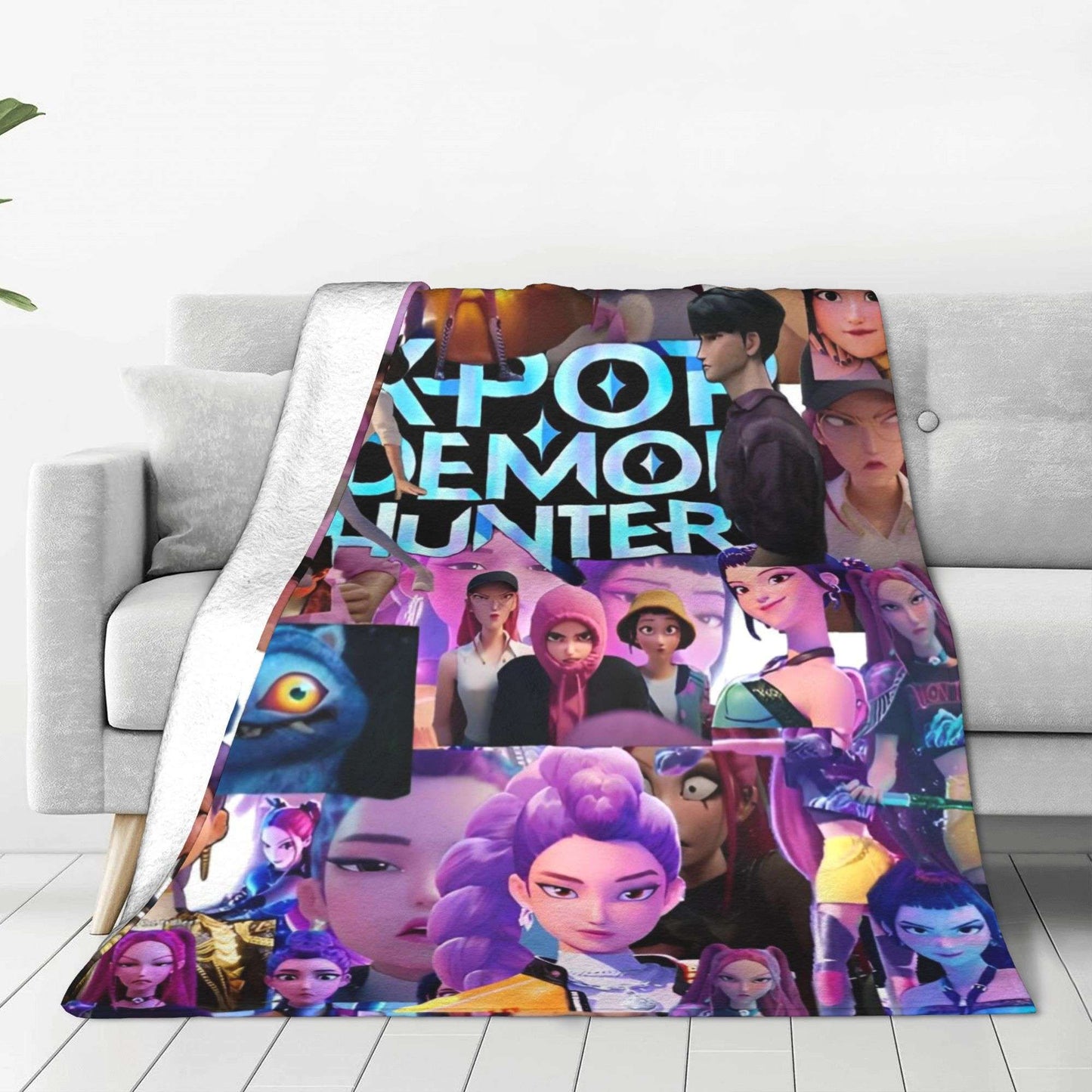 Huntrix Zoey Rumi Mira Blanket Cover Flannel KPop Demon Hunters Lightweight Throw Blankets for Outdoor Travel Bed Rug