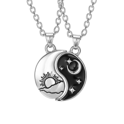 Eu Te Amo Melhores Amigos Colar de Casal Jóias Quebra-Cabeça BFF Chave Fechadura Tai Chi Coração Pingentes Colares para Mulheres Homens Presente Collier