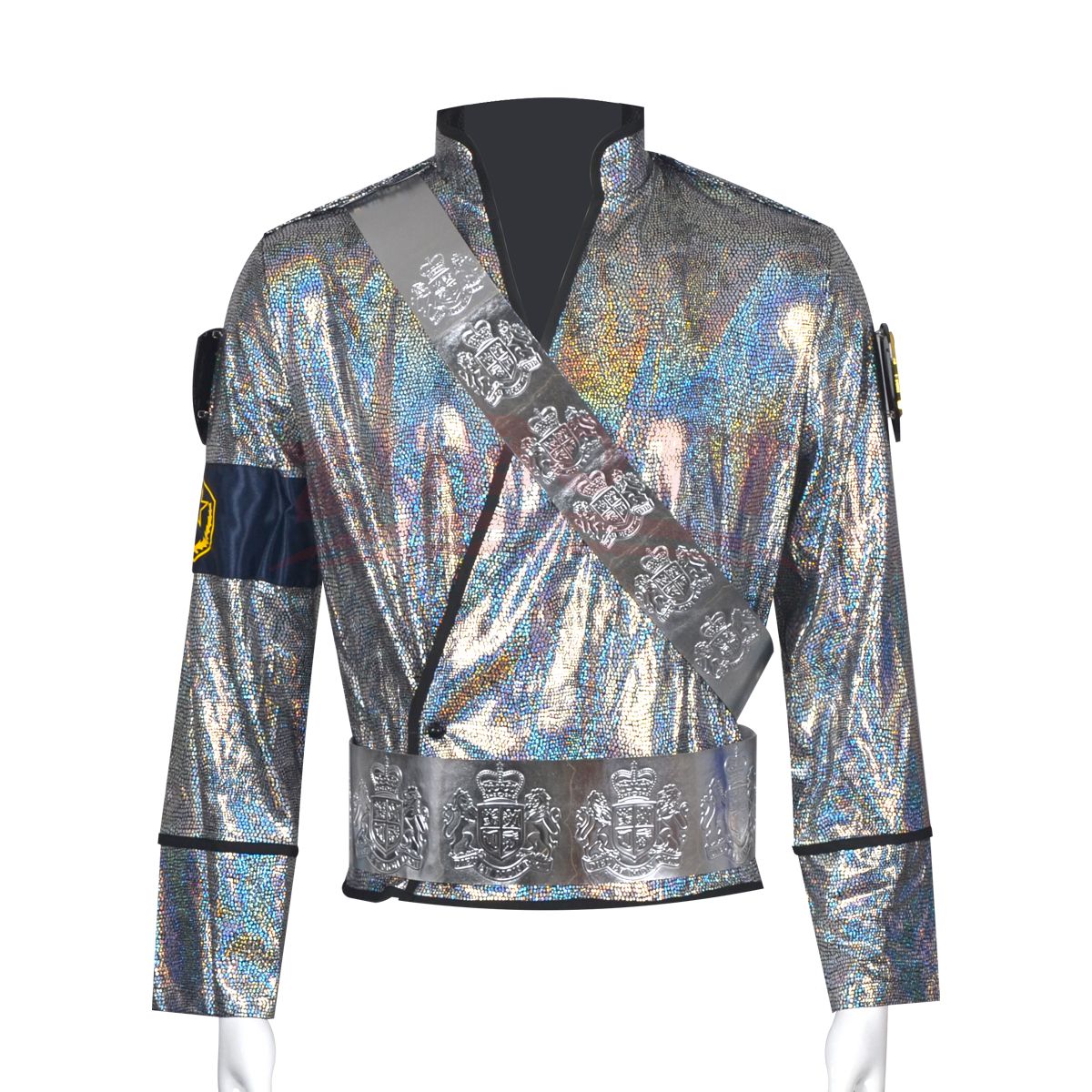Michael Jackson BAD Bucharest Tour Cosplay Full Set Laser Jacket Belt Handmade Rare Impersonator Stage Costume Halloween