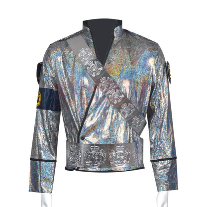 Michael Jackson BAD Bucharest Tour Cosplay Full Set Laser Jacket Belt Handmade Rare Impersonator Stage Costume Halloween