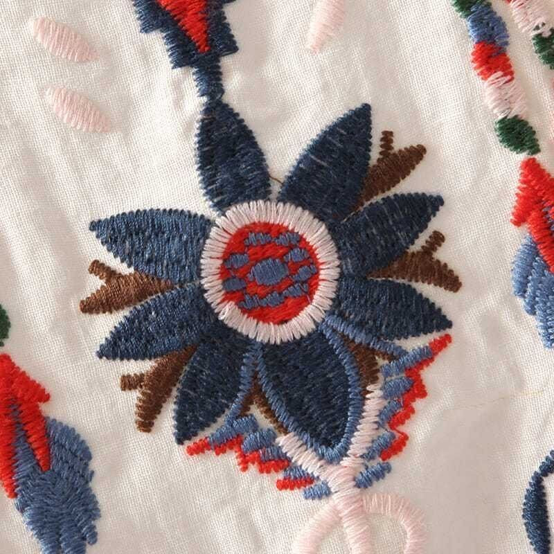 Luxury Embroidery Floral Tees Women Chinese Style Classic Loose Shirts Casual Vintage O Neck Short Sleeve Summer Blouse Tops