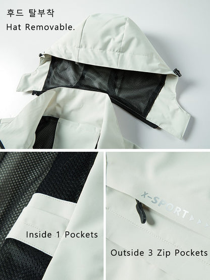 Spring Autumn Casual Jacket Men/Women Outdoor Waterproof and Windproof Hooded Windbreaker Coats