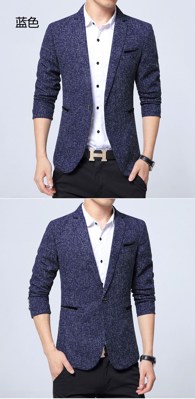 2024 Autumn New Men's Suit Jacket Solid Color Slim Fit Fashionable Business Dress Jacket Classic Men Social Dress Jacket Blazers