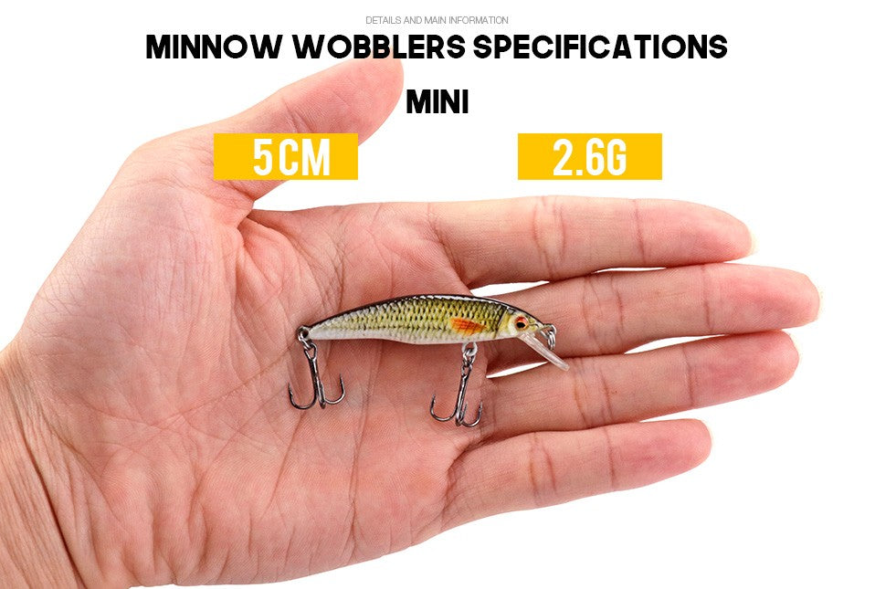 VTAVTA 2g/6g/12g Mini Minnow Wobblers Floating Fishing Lures Minnow Crankbait Artificial Hard Swimbait Fish Lure Pike Wobblers