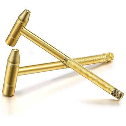 Martelo de Cobre Martelo Dourado Doméstico 6 em 1 Mini Martelo Multifuncional de Latão e Chave de Fenda Ferramentas Manuais Ideais para Relojoeiros Joalheiros