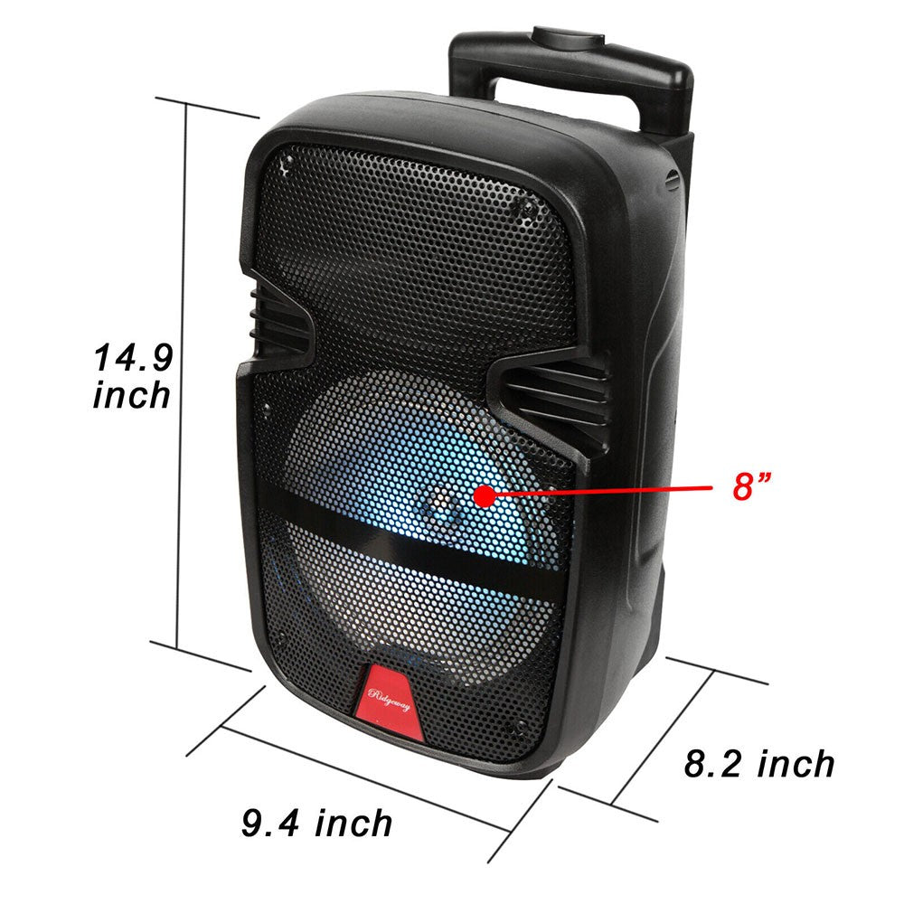 Caixa de Som Portátil Bluetooth Sem Fio 3000 Watts para Festas com Microfone e Controle Remoto, Subwoofer de 8 polegadas, Áudio Grande de Alta Qualidade
