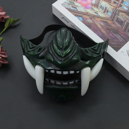 Japanese Samurai Ghost Devil Mask Halloween Devil Samurai Mask Role Playing Japanese Horror Killer Thick Plastic Mask Party Prop
