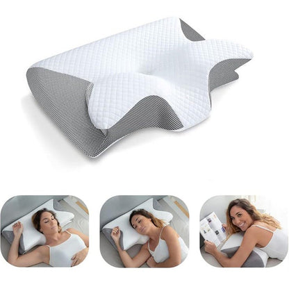 1pc Memory Foam Pillow 2 in 1 Ergonomic Contour Orthopedic Pillows for Sleeping?Cervical Orthopedic Pillow for Neck Pain