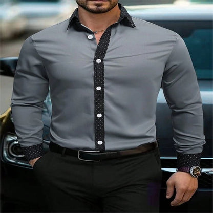 2026 New Style Men's Elegant Formal Shirt - Slim Fit Long Sleeve - Simple and Elegant Design - Popular Men's Style - Fast Shippi