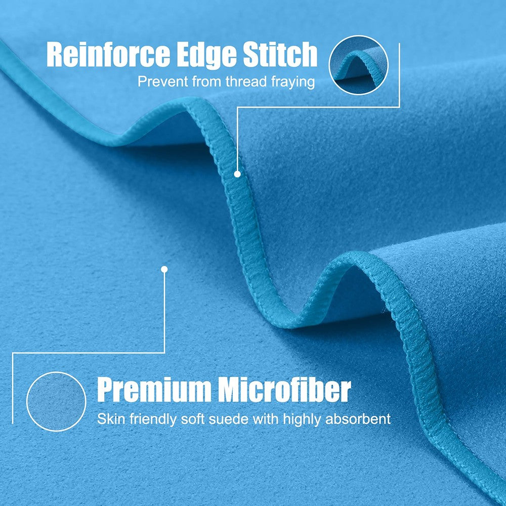 Microfiber Quick Dry Gym Towel Silver ION OdorFree Absorbent Fiber Fast Drying Workout Gear for Body Sweat Working Out