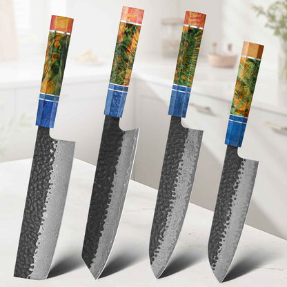 1-4 PCS Kitchen Knife set VG10 Damascus Steel Japanese chef Knife Santoku Knife Nakiri Knife kiritsuke knife Stable wood Handle