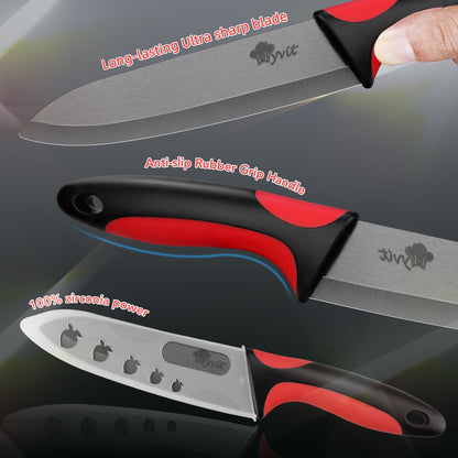 Faca de Cozinha Chef Inoxidável Faca de Cerâmica para Frutas Faca Utilitária Doméstica para Fatiar Legumes Lâminas Pretas Afiadas para Cozinhar