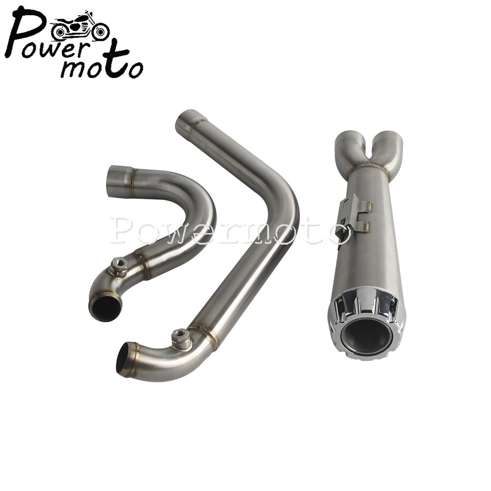 Motorcycles 2-Into-1 Exhaust Muffler Pipes Tube For Harley Dyna Fat Bob Low Rider S Street Bob Wide Super Glide FXD 2006-2017