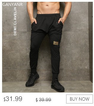 GANYANR Brand Running Pants Men Winter Fitness Crossfit Training Sports Jogger Long Trousers Athletic Loose Jogging Gym Training