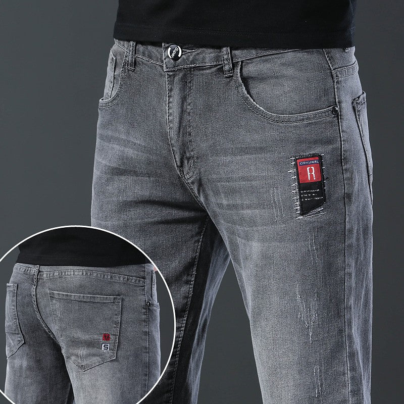 2024 Men's Fashion and Casual New Four Seasons Lightweight Long Pants Men's denim pants Straight leg pants Elastic jeans