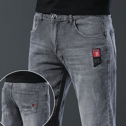 2024 Men's Fashion and Casual New Four Seasons Lightweight Long Pants Men's denim pants Straight leg pants Elastic jeans