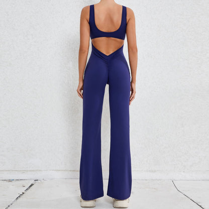 Sexy Back V Yoga Jumpsuit Women Women Sports Jumpsuit Fitness Rompers Training Yoga Suit Sportswear Stretch Workout Bodysuits
