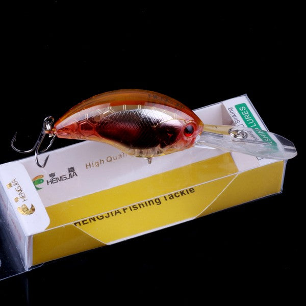 HENGJIA 13G 9CM Iscas de Pesca Rock Crank Bait Crankbait Minnow Baixo Anzóis Triplos Isca Dura Wobbler Língua Longa e Grande