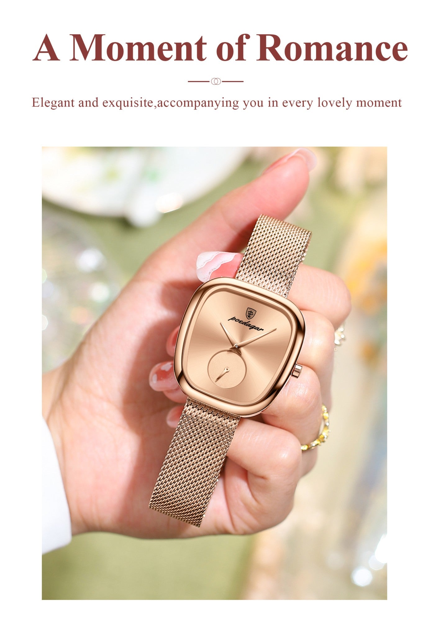 POEDAGAR Luxury Brand Woman Watch Waterproof Stainless Steel Mesh Women's Watches Fashion Elegant Quartz Ladies Wristwatch Reloj