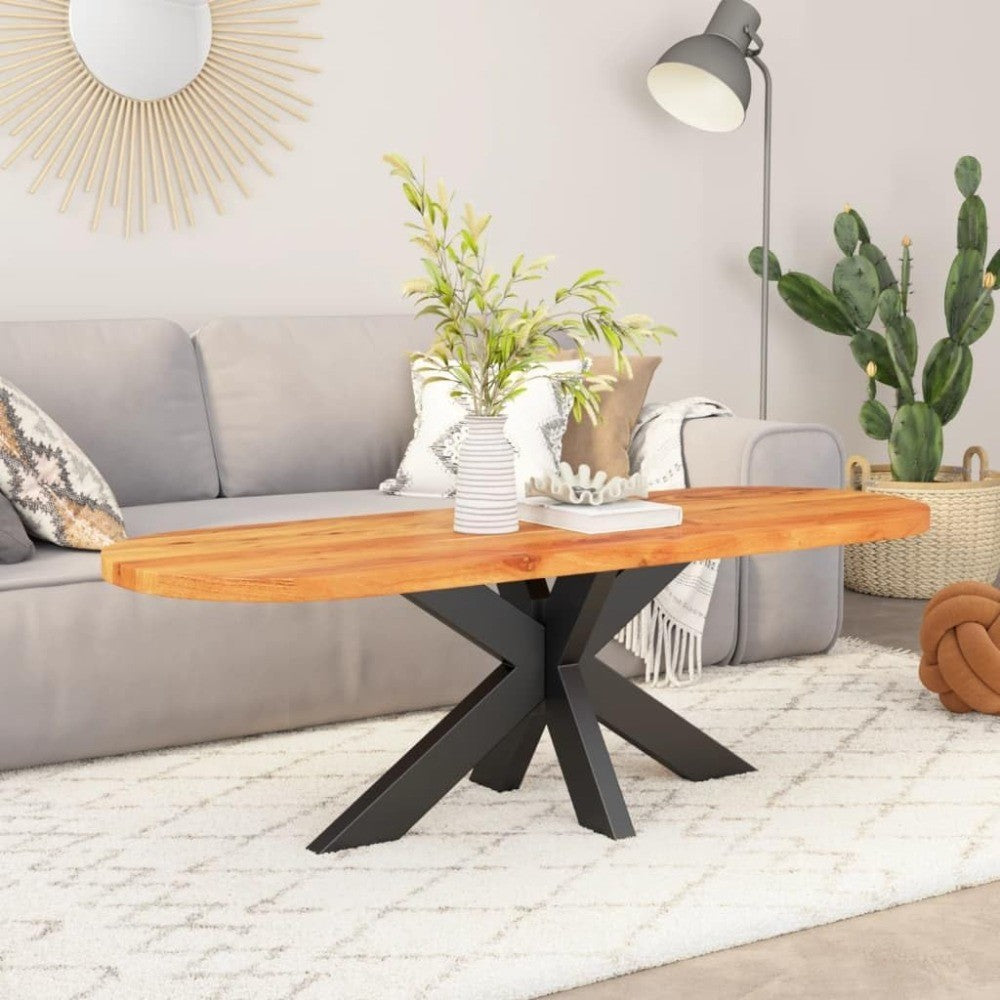Oval Solid Acacia Wood Table Top 39.4X15.7X1.5 in Untreated Customizable for Dining Crafting Indoor Outdoor Use Replacement Woo