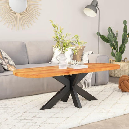 Oval Solid Acacia Wood Table Top 39.4X15.7X1.5 in Untreated Customizable for Dining Crafting Indoor Outdoor Use Replacement Woo