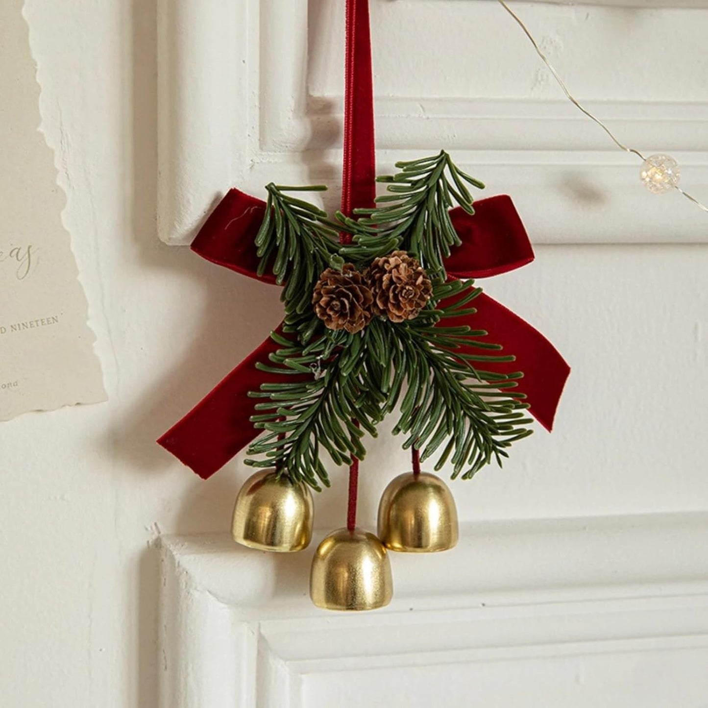 Merry Christmas Decoration Bow Bell Hanging Xmas Tree Pendant for Home Decor New Year 2026 Navidad DIY Christmas Gifts Ornament