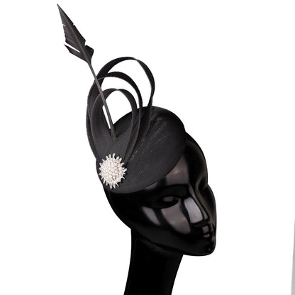 Champagne Imitação Sinamay Fascinator Chapéu Elegante Acessório de Cabelo de Casamento para Mulheres com Grampo de Cabelo para Coquetel Dia de Corrida