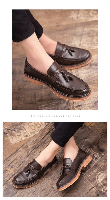 Classic Men's Dress Shoes High Quality Casual Business Leather Shoes For Men Loafers Formal Office Leather Tassel Social Shoes