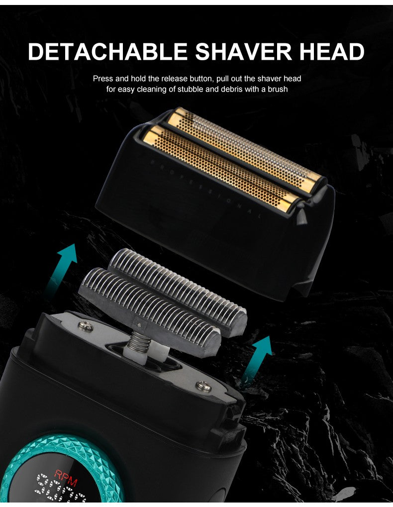 VGR 001 977 new hair trimming set high-end men's hair clipper intelligent digital display electric pusher carving and whitening