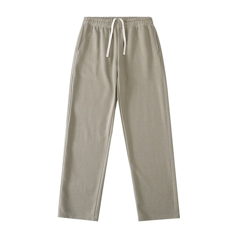 Calça de moletom reta 340G de terry, confortável, versátil, macia e suave para a pele, resistente a rugas e durável
