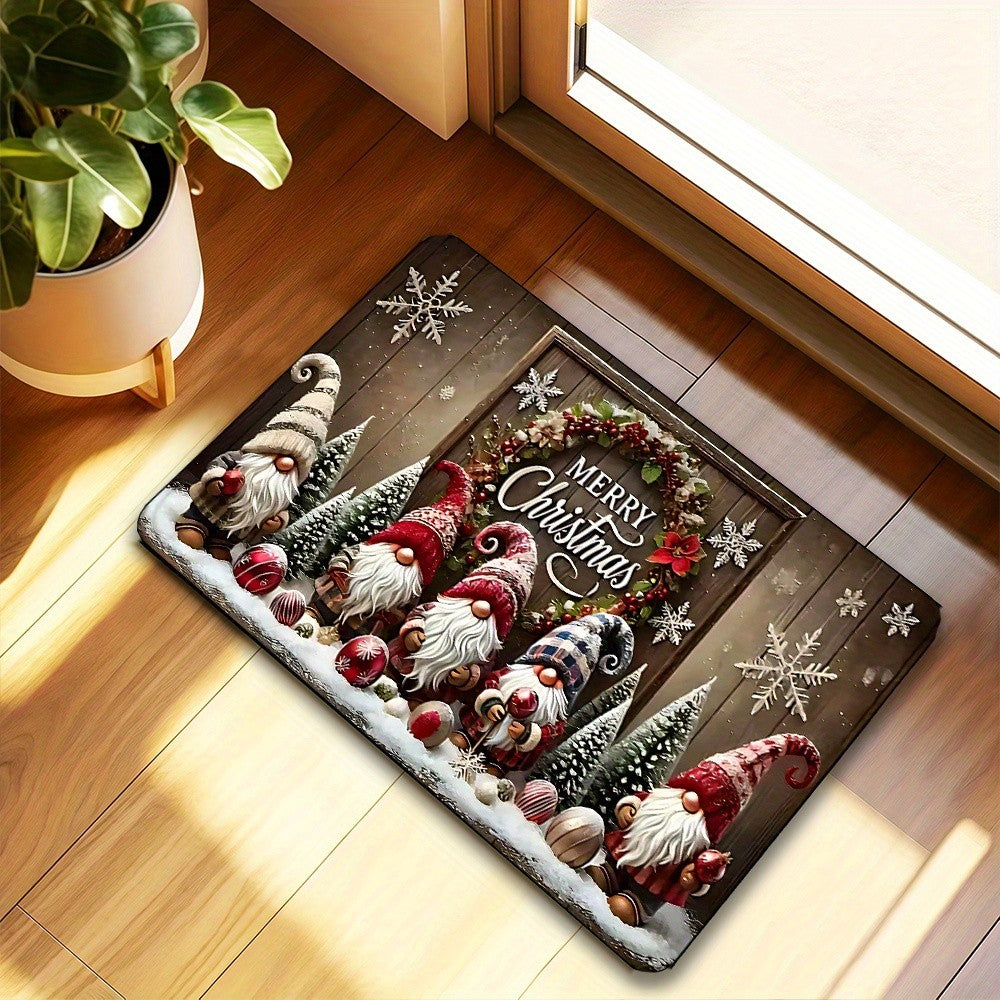 Christmas Theme Door Mat Santa Claus Design Carpet for Holiday Decor Balcony Bedside Rugs Home Decor Welcome Rug Floor Mat