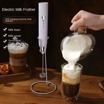 Batedor de Ovos Elétrico Recarregável USB 2 em 1 Multifuncional, Misturador de Massa, Espumador de Leite, Utensílios de Cozinha, Ferramentas para Café, Jantar